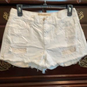 White hollister short short size 5/27